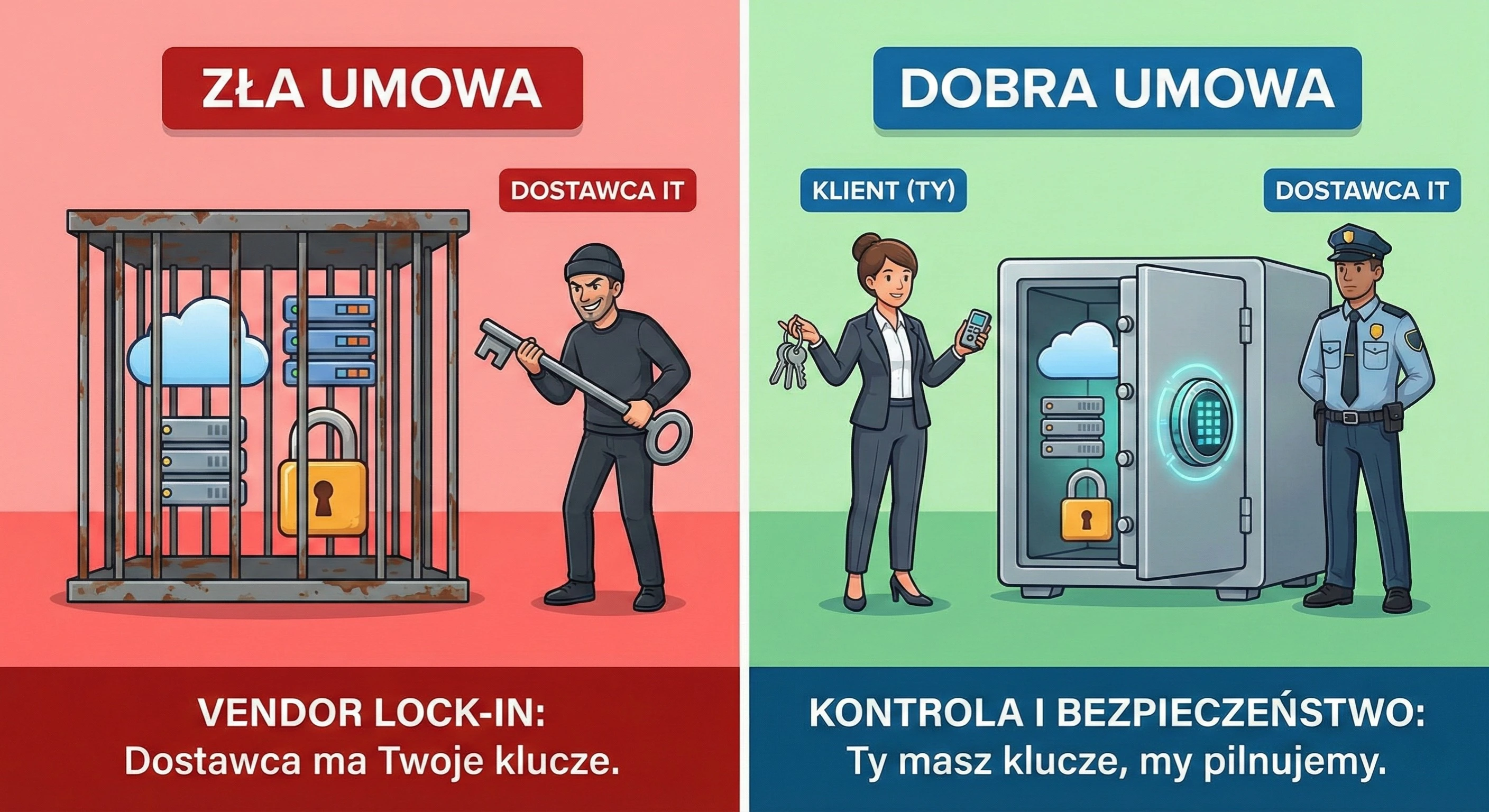 Vendor Lock-in, usługi informatyczne, outsourcing it, Bezpieczna umowa outsourcing IT