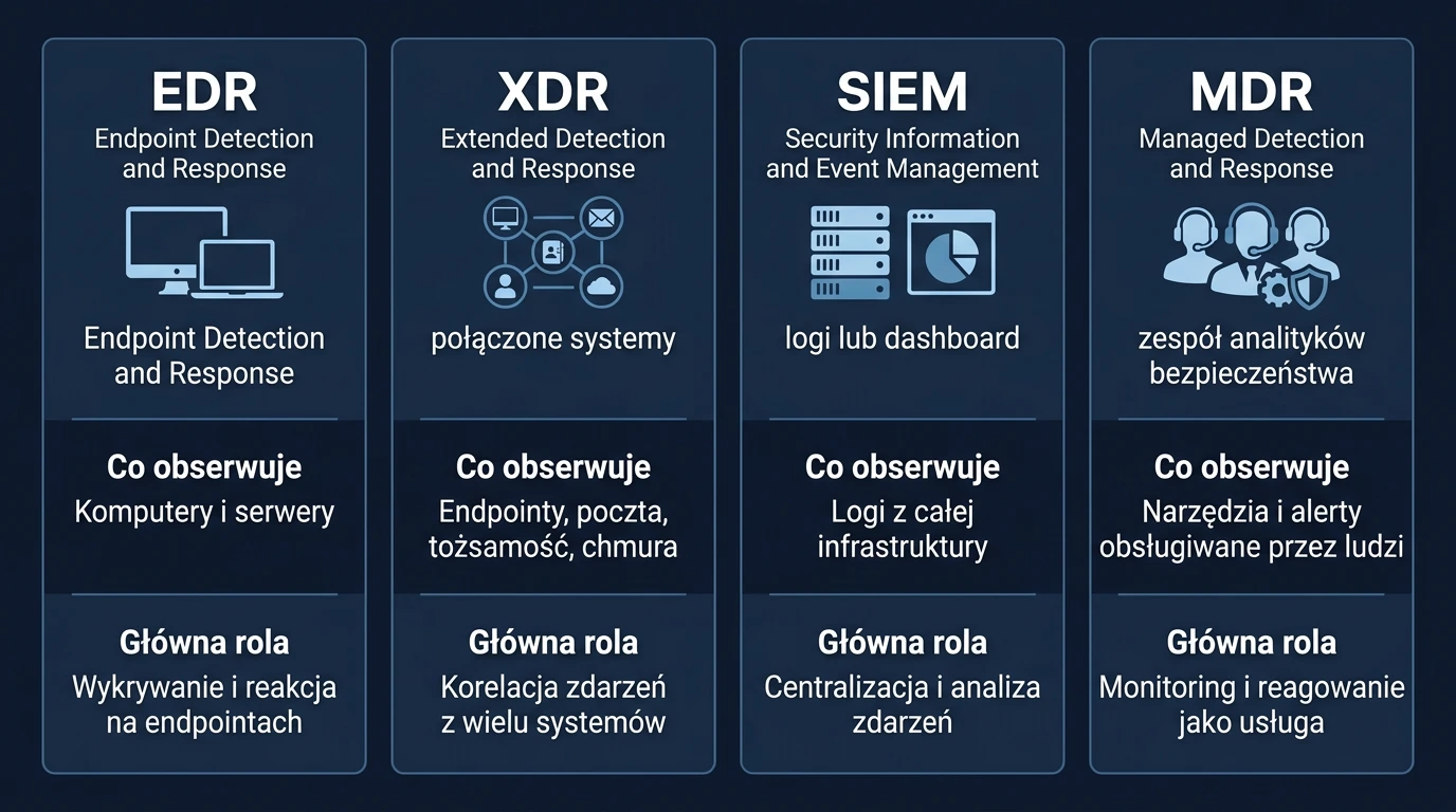 EDR vs XDR vs SIEM vs MDR